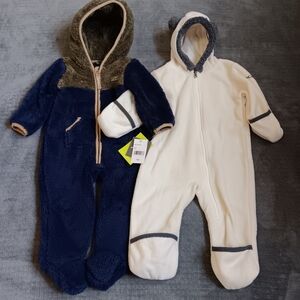 Eddie Bauer NWT & Columbia Boys, Baby Bunting Fuzzy Snowsuit Lot Of 2, Infant